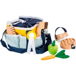 Small foot houten paardenverzorgingsset met tas, 8dlg.