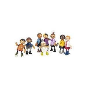 small foot Zachte familie met baby, 8 verschillende houten flexibele poppen, 12426, meerkleurig