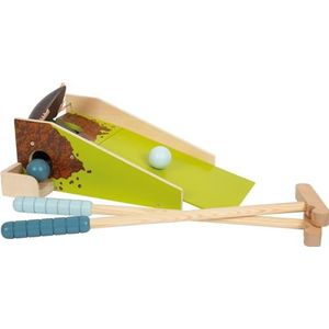 small foot 12439 Mini-golfset van hout met klikmechanisme voor kinderen vanaf 3 jaar, groen