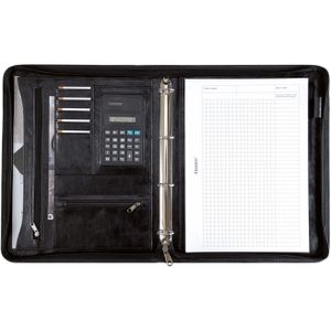 Alassio conferentiemap - MASSA - A4 - rekenmachine - kunstleer - zwart - JU-30065