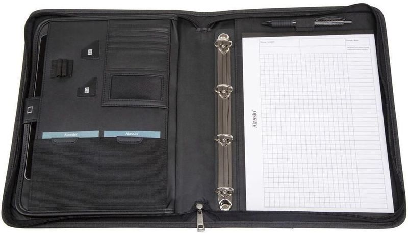 Alassio Orgamappe Olbia A4 Nylon/Finetouch-Lederimitat anthrazit