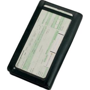 Reisorganizer van het fijnste nappaleer, zwart, ca. 22,5 x 13 x 3 cm, met RFID Document Safe Folie, zwart, 23 cm, kofferorganizer