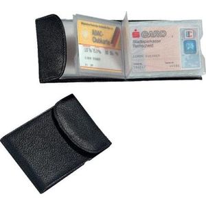 ALASSIO 42002 creditcard- en visitekaarthouder van nappaleer, creditcardhouder in zwart, etui ca. 10,5 x 7,5 cm, leren etui voor 10 creditcards en visitekaartjes