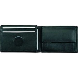 Mini portemonnee van het fijnste nappaleer, zwart, ca. 7 x 10 x 2 cm, zwart, 10 cm, portemonnee