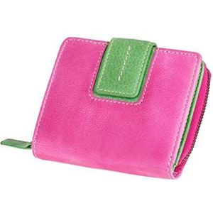 MIKA Mika reisaccessoires - portemonnee, ca. 9 x 10,5 3 cm, roze - groen