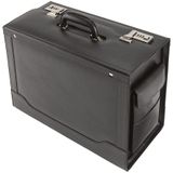 Alassio Leren pilotenkoffer 45 cm met laptopvak  zwart