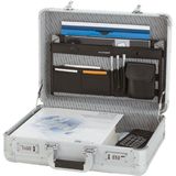 Attachékoffer TAURUS, aktetas van aluminium, zakelijke koffer, documentenkoffer, aluminium koffer, aluminium koffer ca. 46 cm, zilver, 46 cm, aktetas