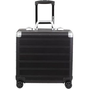 ALUMAXX Geini 45173 Aluminium trolley met 4 360° dubbele wielen, zwart, 42,5 x 40 x 21 cm, matzwart, ca. 42,50 x 40 x 21 cm, zakelijke koffer., Mat zwart, Zakelijke trolley