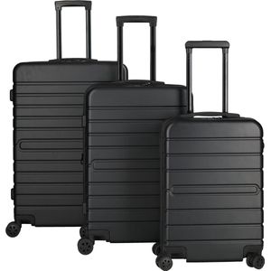 R-Way Premium 3-delige reiskofferset zwart (Handbagage met USB)