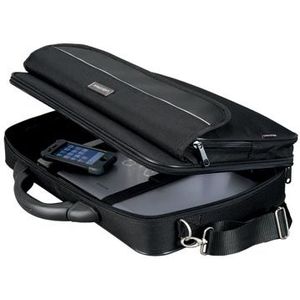 Lightpak laptoptas Elite S voor 15 inch notebooks, schoudertas van polyester met organizervak koffer, 38 cm, 10 liter, zwart