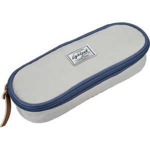 Lightpak 46143 - schrijfgereietui WILD CHILD, etui in beige-blauw, pennenetui van polyester, etui met groot hoofdvak en 4 elastische banden, pennenetui ca. 9,5 × 23,5 × 5 cm