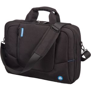 Laptoptas LIGHTPAK®, voor 1 notebook tot 17" &amp; 1 tablet, voorvak &amp; hoofdvak, afneembare schouderriem &amp; trolleyband, gerecycled PET, zwart
