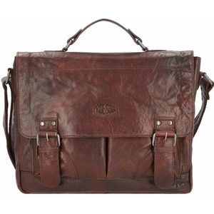 Pride and Soul Baggie Briefcase Leer 35 cm Laptopcompartiment braun