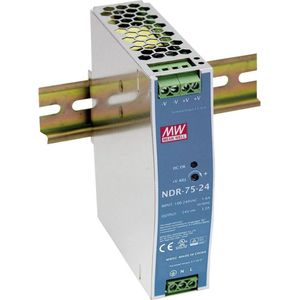 Mean Well NDR-75-48 DIN-rail netvoeding 48 V/DC 1.6 A 75 W Aantal uitgangen: 1 x Inhoud: 1 stuk(s)