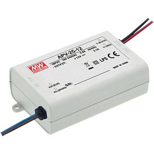 Mean Well APV-25-24 LED-transformator Constante spanning 25 W 0 - 1.05 A 24 V/DC Niet dimbaar, Overbelastingsbeschermin