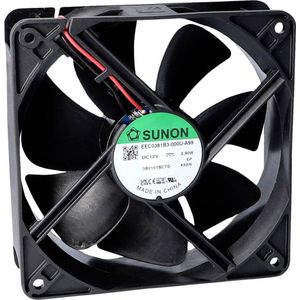 Sunon EEC0381B3-000U-A99 Axiale ventilator 12 V/DC 157,96 m³/h (L x B x H) 38 x 120 x (120 mm), PC ventilator, Zwart