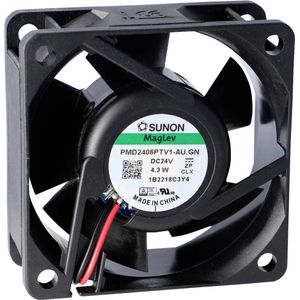 Sunon PMD2406PTV1-A.U.GN Axiaalventilator 24 V/DC 61,14 m³/h (L x B x H) 25 x 60 x 60 (60 mm), PC ventilator, Zwart