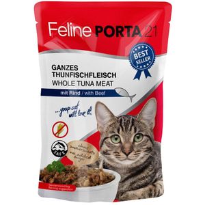 Sparpaket Feline Porta 21 Frischebeutel 24 x 100 g - Thunfisch mit Rind (getreidefrei)