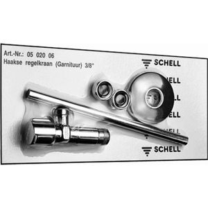 Schell hoekstopkraan set m. comfort greep m. pijpje 3/8"x10mm m. zelfdichtend schroefdraad chroom