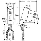 Elektronische wastafelmengkraan schell puris e chroom 16 cm (exclusief stroomvoorziening)