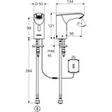 Elektronische wastafelkraan schell xeris hd-k small met batterijen