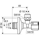 Schell Comfort hoekregelkraan met filter 1/2"