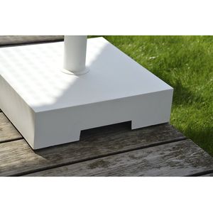 Parasolvoet met rol, h x b x d = 100 x 400 x 400 mm, voor een stok-Ø van 21 - 54 mm, wit