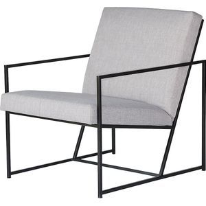 Loungestoel STYLE, frame zwart, grijs