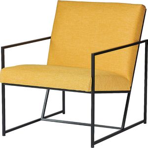 Loungestoel STYLE, frame zwart, geel