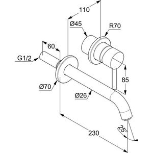 Kludi - Bozz - Waschtischarmatur, Unterputz, 2-Loch Installation, Schwarz matt 382453976