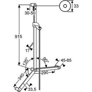 Kludi Sirena Care glijstang 90cm met slang met greep chroom 615020500