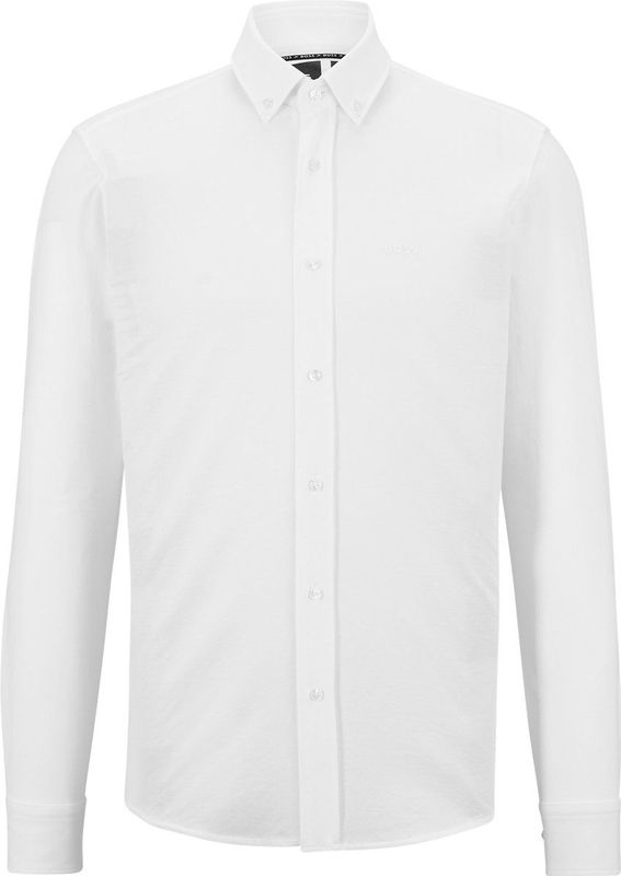 BOSS - Joe - Overhemd - Wit - Regular Fit, Structuurweving, Easy Iron