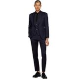 Boss - Mix & Match Pantalon - Donkerblauw - 100% Scheerwol