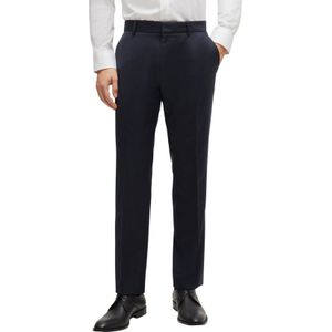 Boss - Mix & Match Pantalon - Donkerblauw - 100% Scheerwol