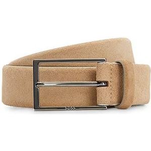 BOSS leren heren riem, middenbruin -  Maat: 95cm