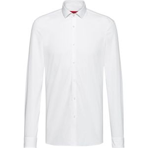 HUGO Erondo Overhemd - Wit - Popeline - Strijkvriendelijk - 100% Katoen