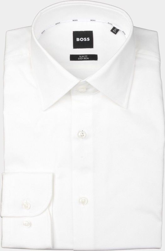 BOSS Hank slim fit overhemd, twill, wit