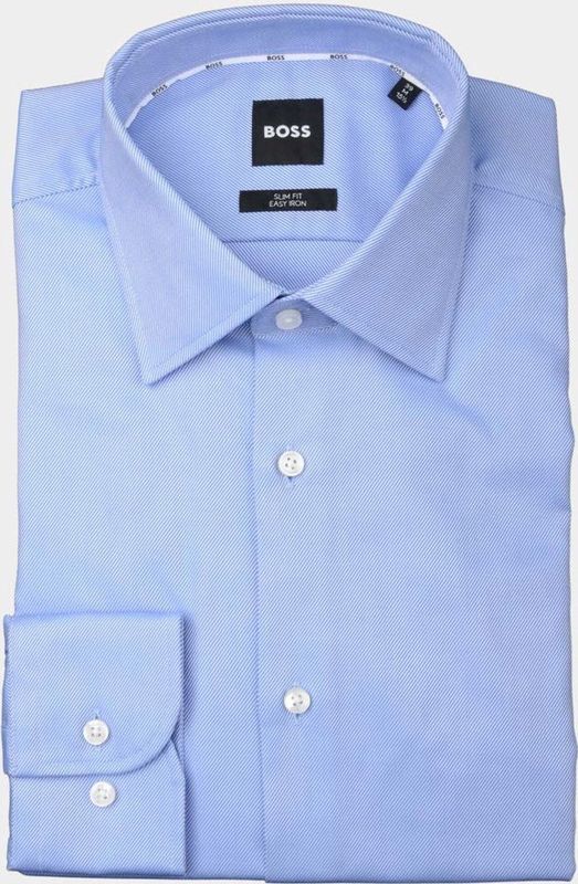 BOSS - Hank - Slim Fit Overhemd - Blauw - Twill