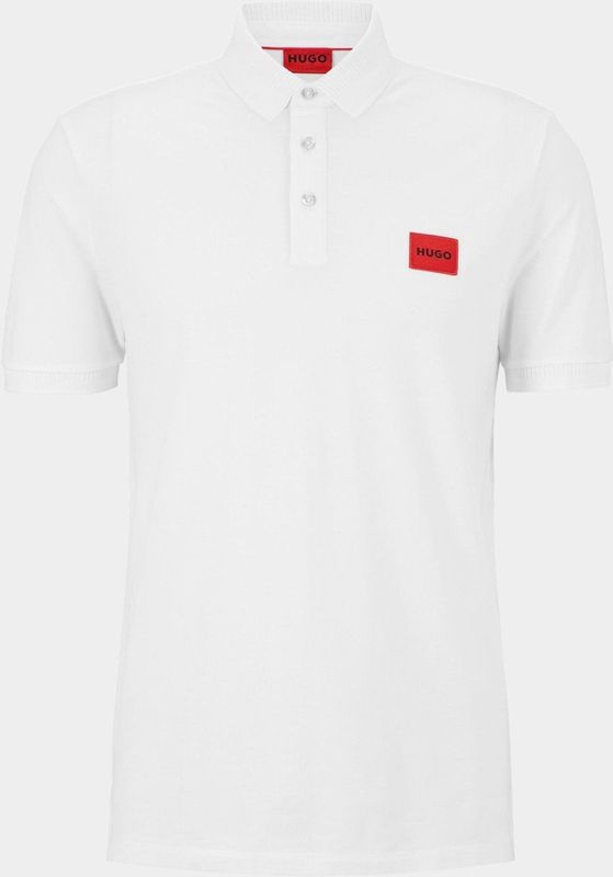 HUGO - Red Polo - Korte Mouw - Wit - 100% Katoen