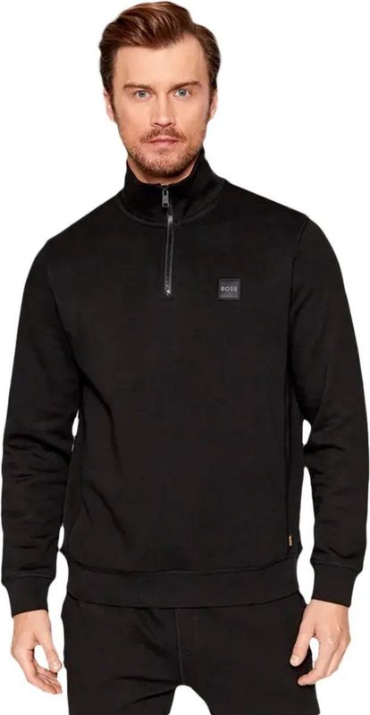 Hugo - Half-Zip Sweatshirt - Zwart - Katoen