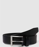 BOSS Erron Sz35 Herenriem van Italiaans leer met zilverkleurige sluiting, zwart 1