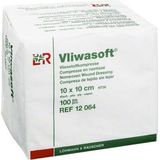 Vliwasoft - Vlieskompres - 10 x 10cm - 4-laags - 100 Stuks