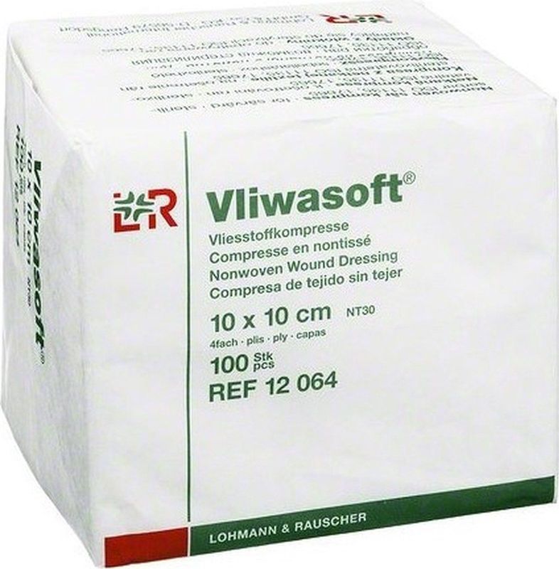Vliwasoft - Vlieskompres - 10 x 10cm - 4-laags - 100 Stuks