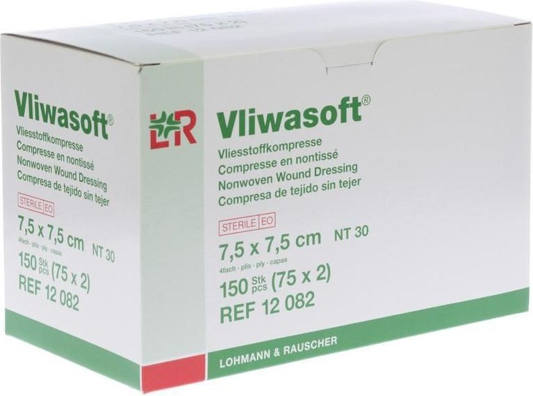 Vliwasoft - Gaaskompressen - 7,5x7,5 cm - 75 stuks