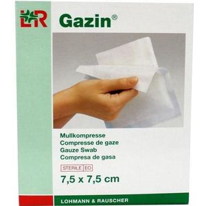 Gazin Gazin gaaskompres 7.5 x 7.5 steriel 5x2 stuks