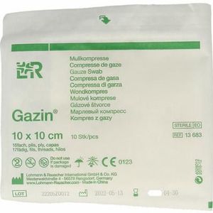 Gazin Gaaskompressen 10 x 10 cm steriel 10st