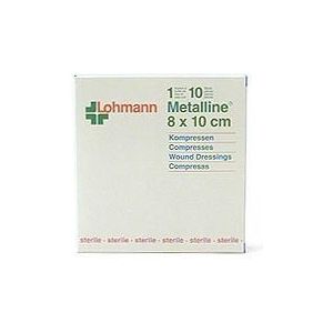 Metalline gaaskompres 8x10cm 10 stuks