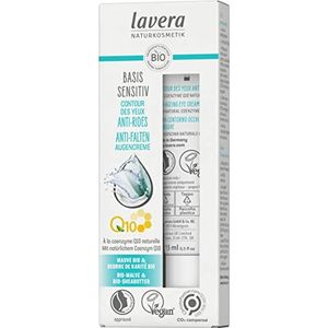 lavera Oogcontour, anti-rimpel met co-enzym Q10, veganistisch, natuurlijke cosmetica, biologische plantaardige ingrediënten, 100% natuurlijk, crème, 15 ml