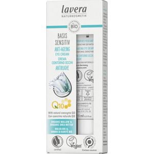 Lavera Basis Sensitiv Q10 Oogcrème tegen Zwellingen en Rimpeltjes met Co-Enzym Q10 15 ml