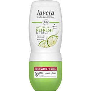 Lavera Deo Roll-on Natural & Refresh 48h - veganistisch - natuurlijke cosmetica - biologische limoen en natuurlijke mineralen - zonder aluminium - betrouwbare bescherming voor een koel huidgevoel - 48 uur bescherming - 50 ml